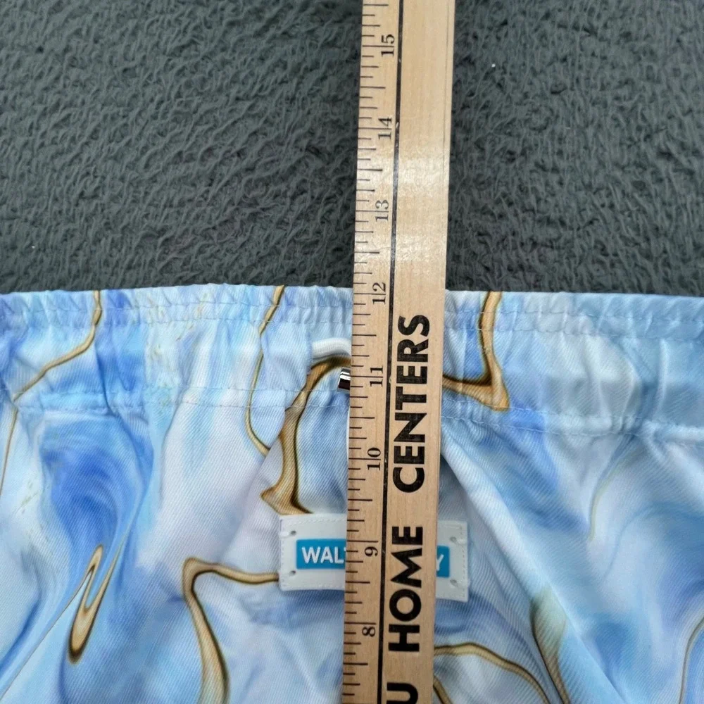 Walter Mitty‎ Men's Swim Trunks Shorts Blue Marble Waist Drawstring Size 34
